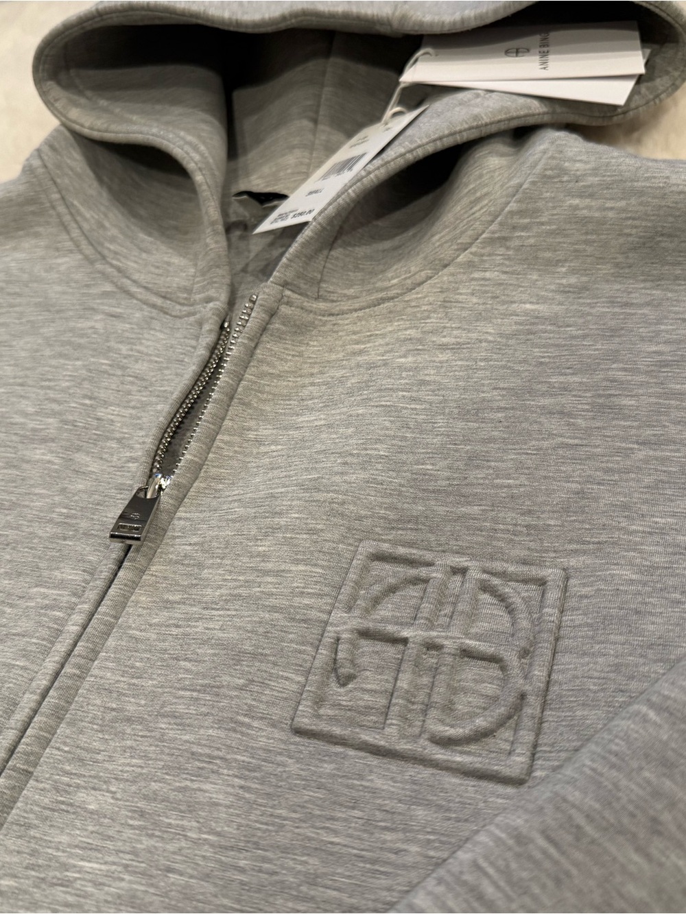 Anine Bing Grey Bond Zip Hoodie - Picture 15 of 15